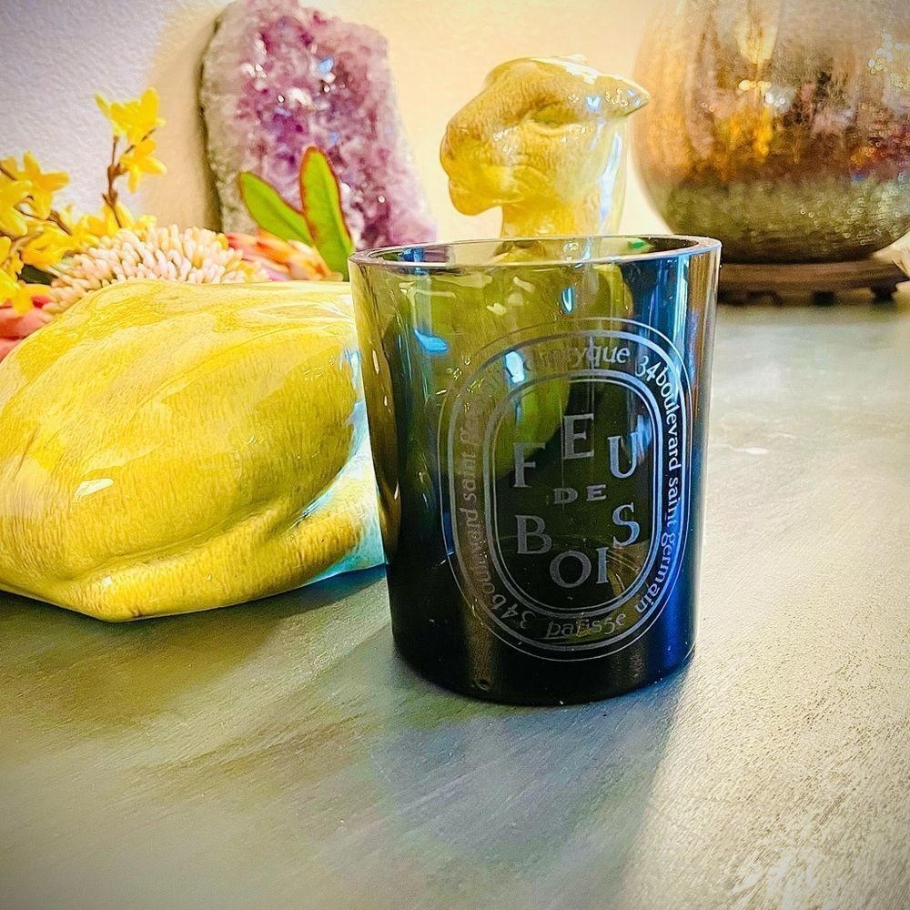 ♥️ Diptyque Feu de Bois / Wood Fire Candle smoked glass candle CONTAINER… - Picture 13 of 15